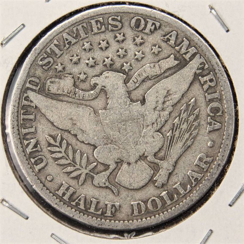 lot 23 image: 1909 BARBER SILVER HALF DOLLAR VG