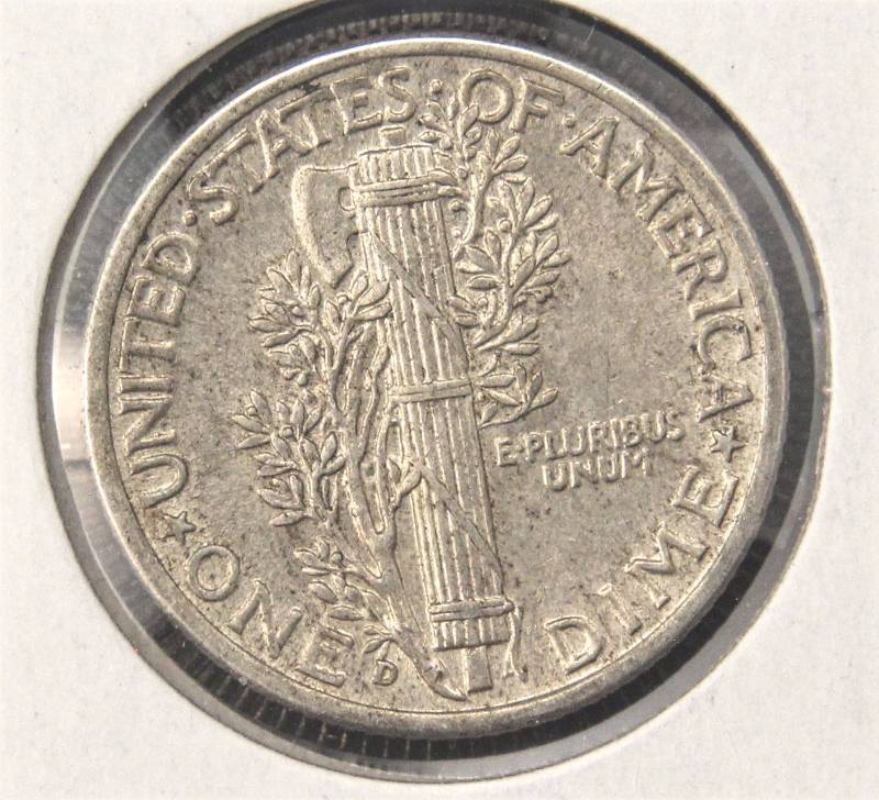 lot 28 image: 1941-D MERCURY SILVER DIME UNC