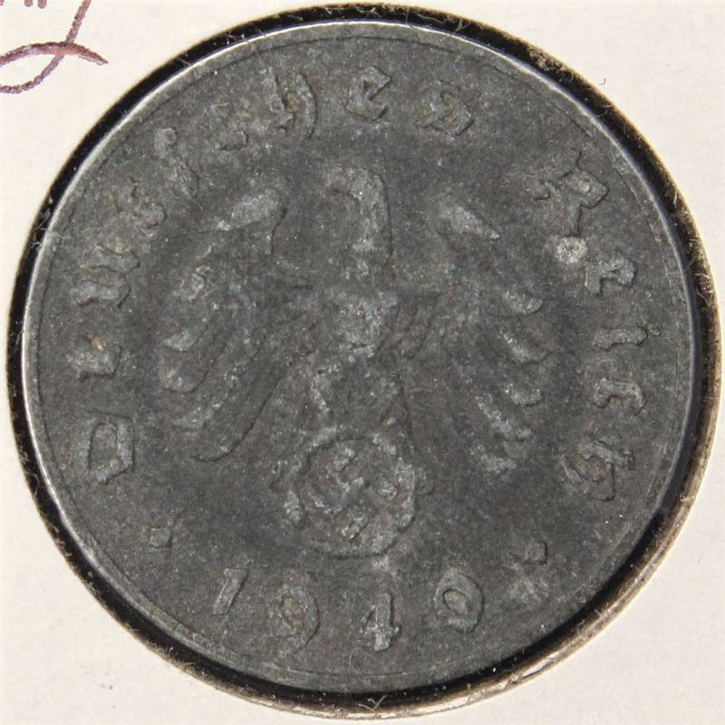 lot 32 image: 1940-J NAZI GERMANY 10 PFENNIG