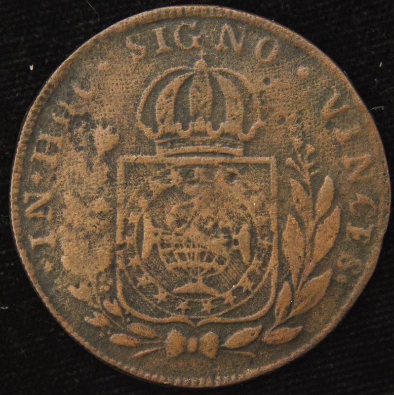 lot 38 image: 1825-B BRAZIL 80 REIS FINE