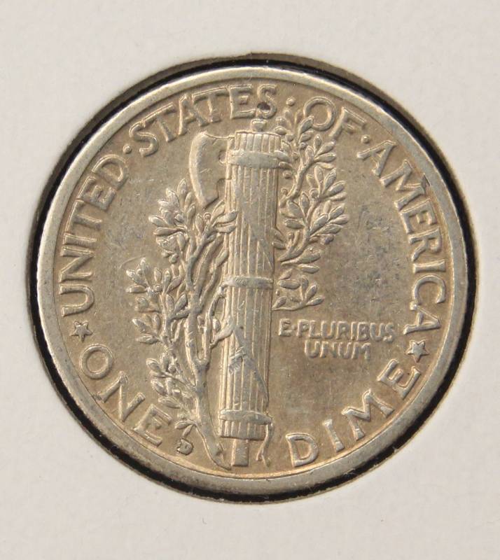 lot 41 image: 1931-D MERCURY SILVER DIME XF