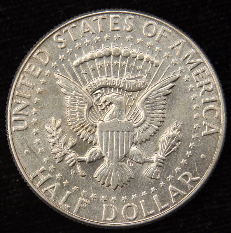 lot 50 image: 1964-D KENNEDY SILVER HALF DOLLAR AU