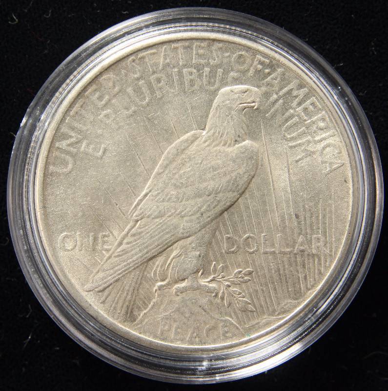 lot 52 image: 1925 PEACE SILVER DOLLAR AU IN AIRTITE HOLDER