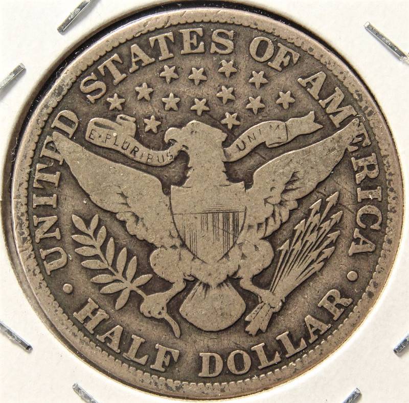 lot 59 image: 1912 BARBER SILVER HALF DOLLAR VG