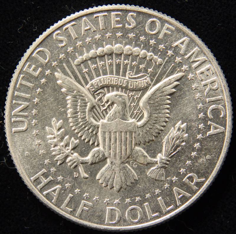 lot 60 image: 1964-D KENNEDY SILVER HALF DOLLAR AU