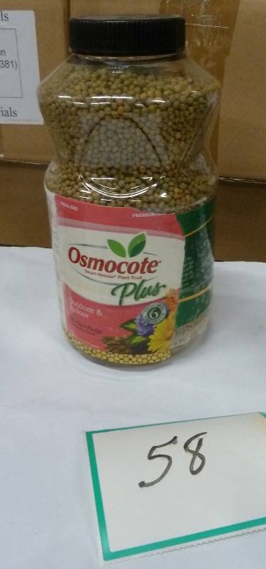lot 58 image: 4 lbs of Osmocote Plus fertilizer...