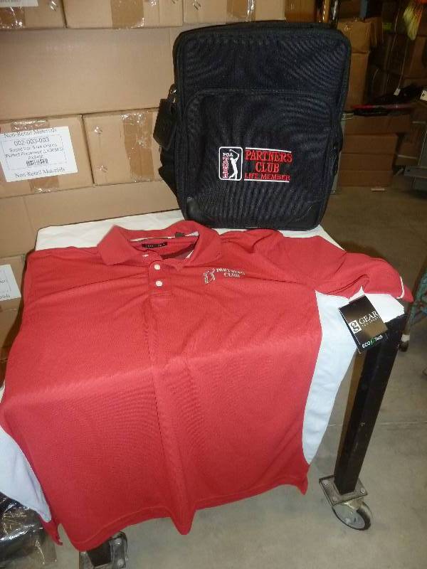 lot 97 image: Red Mens XL PGA polo shirt and PGA ...