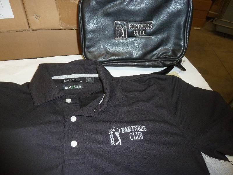 lot 98 image: Black Mens Med PGA polo shirt and P...