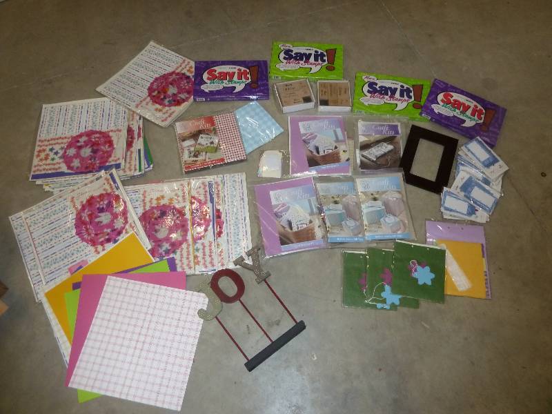 lot 105 image: crafters lot, rubber stamps, gift t...