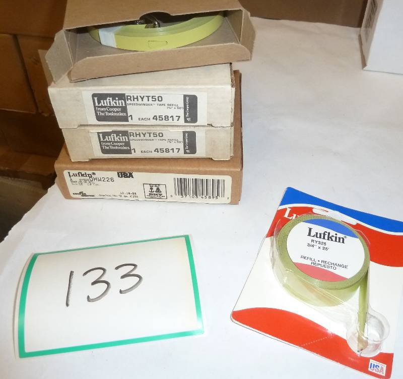 lot 133 image: Lot of Lufkin tape measure refills ...