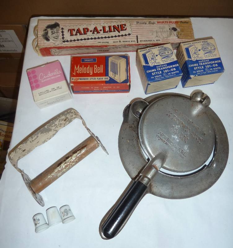 lot 144 image: antique lot - door bell, outlet str...