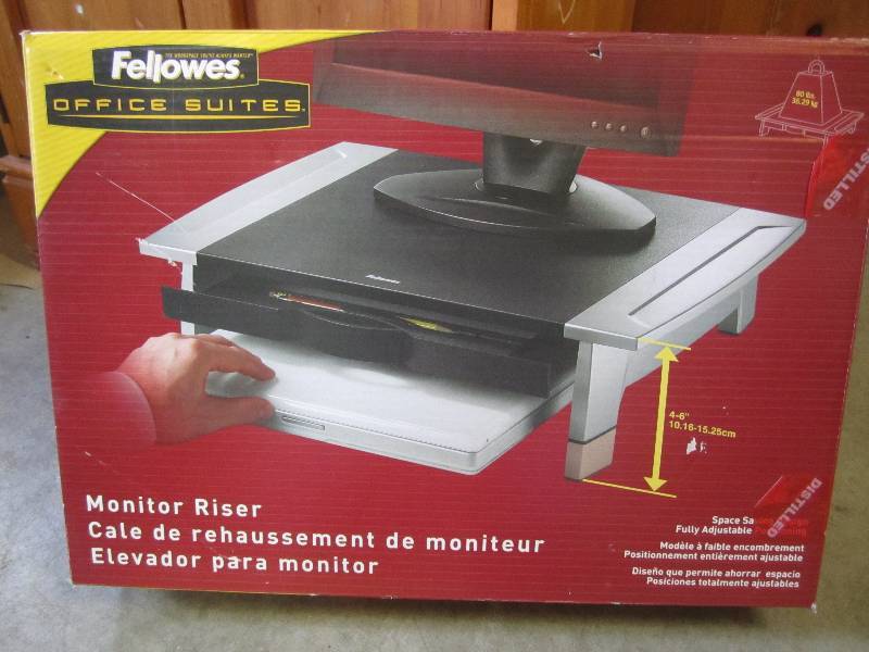 lot 2 image: Fellows monitor riser with drawer. ...
