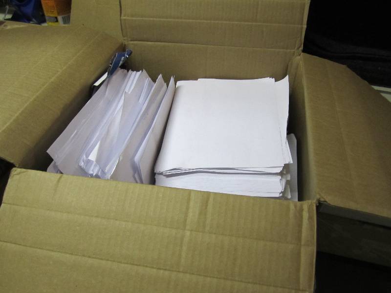 lot 35 image: Box full of approx 7 opened reams o...
