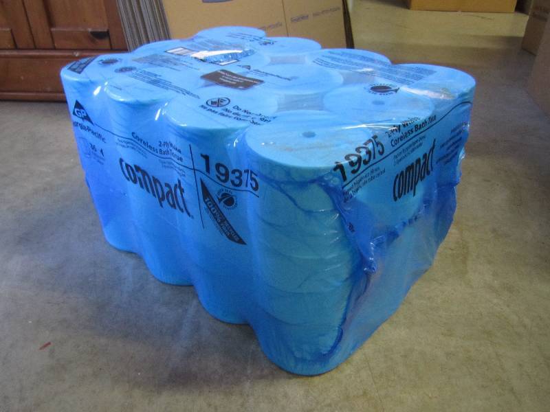 lot 47 image: Pack of 36 rolls of 2-ply white cor...