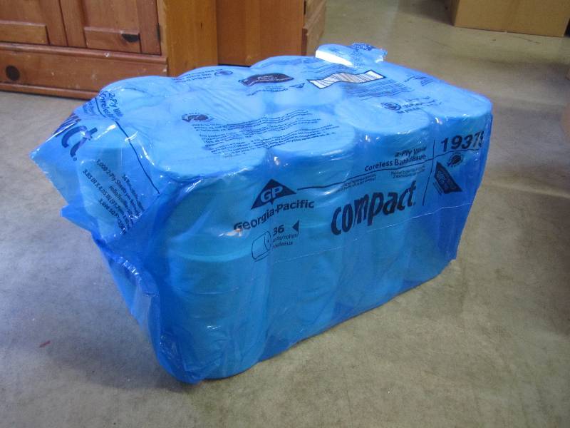 lot 57 image: Pack of 36 rolls of 2-ply white cor...