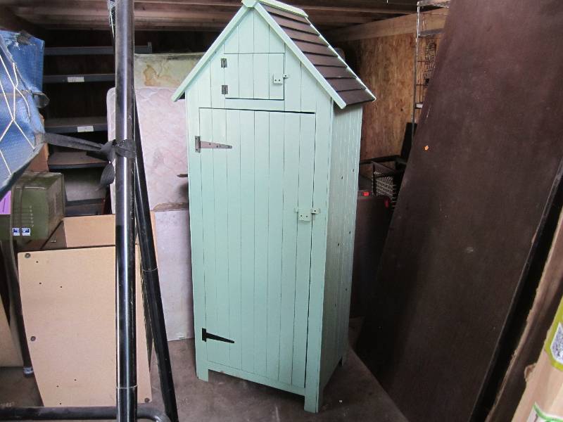 lot 152 image: Wood Storage Unit Approx. 20x29x71...