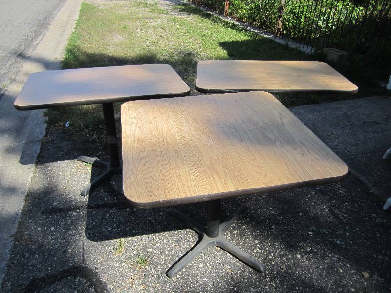 lot 164 image: Lot of 3 bar tables. 1 - 36x36 2 -...