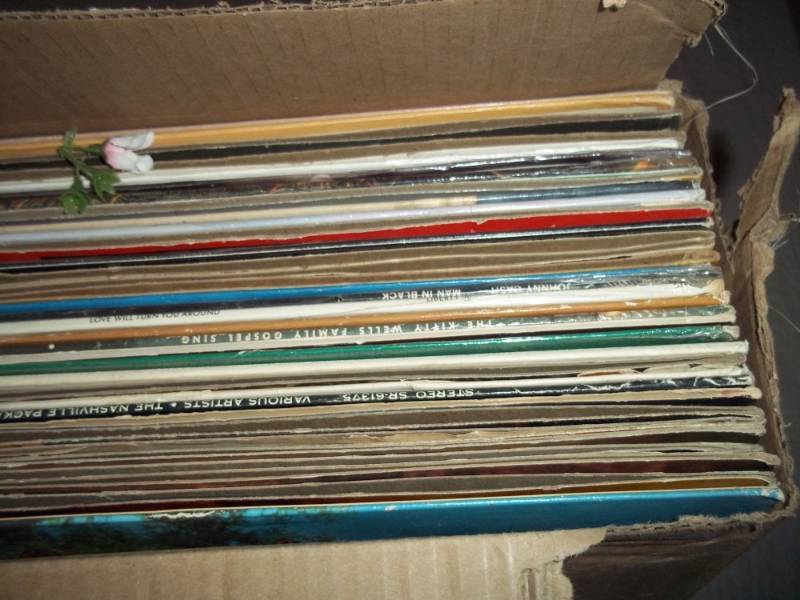 lot 79 image: Box of Vintage records including Elvis Presley