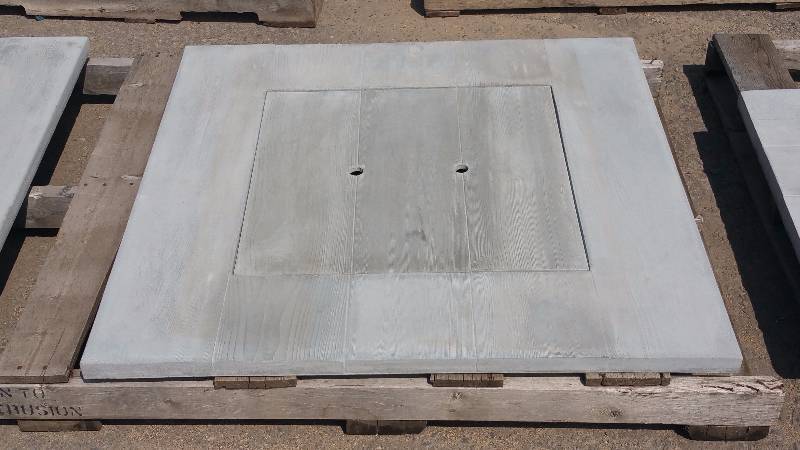 lot 13 image: Rectangle Wood Grain Concrete Tabletop w Insert