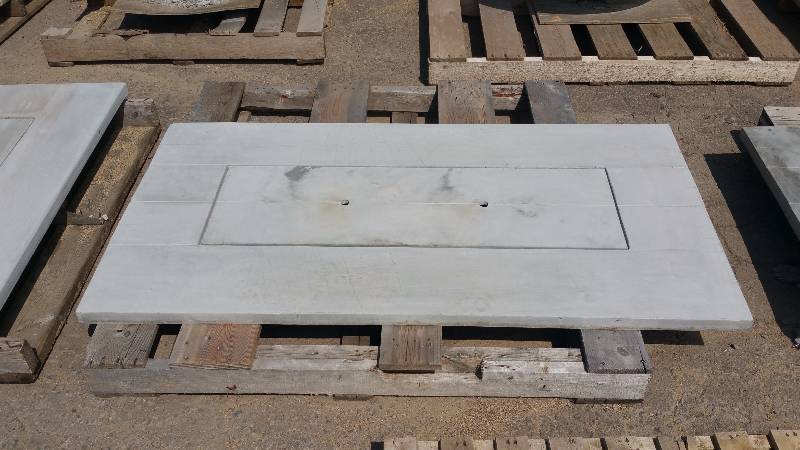 lot 14 image: Rectangle Wood Grain Concrete Tabletop w Insert