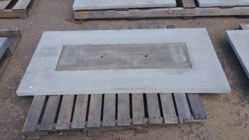 lot 17 image: Rectangle Wood Grain Concrete Tabletop w Insert