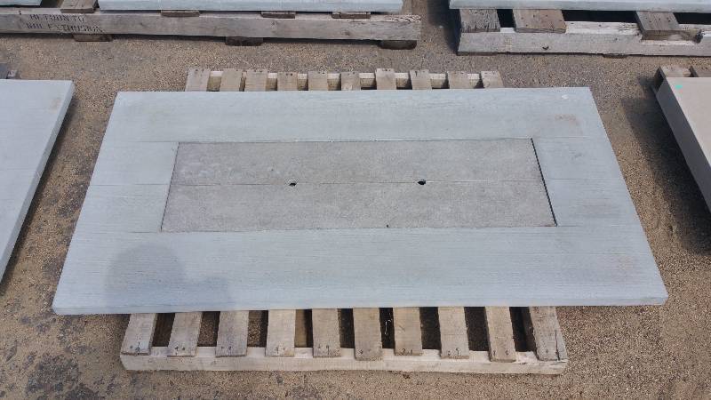 lot 18 image: Rectangle Wood Grain Concrete Tabletop w Insert