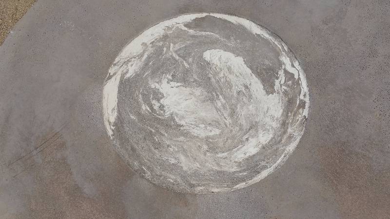 lot 35 image: Circular Concrete Table Top w Rough Hewn Edges