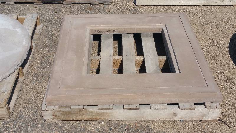 lot 41 image: Square Concrete Table Top w Accent Groves & Rounded Edges