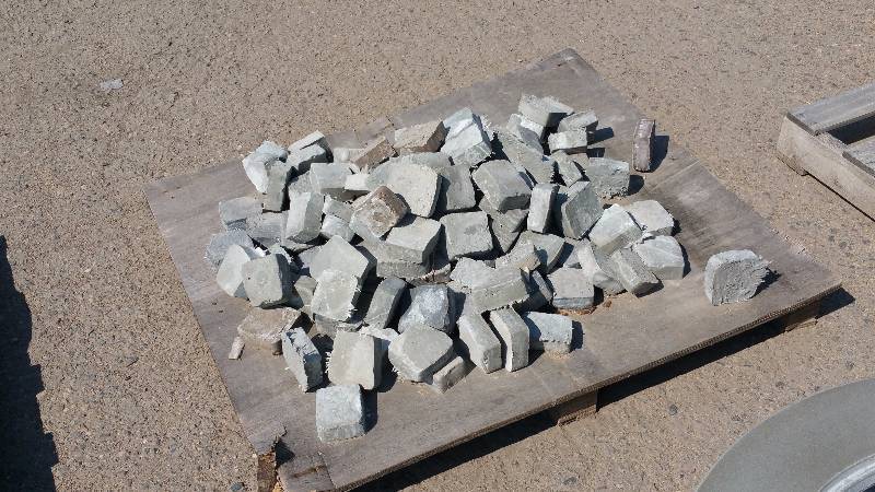 lot 50 image: Group of Concrete Stone Shaped Pieces