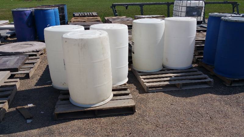 lot 74 image: (1) 55 Gallon Heavy Duty Plastic Barrel
