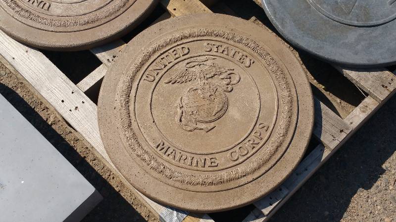 lot 99 image: U S Maring Corp USMC Concrete Paver  Yard Art  Wall Hanging