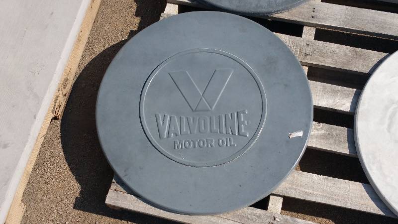 lot 100 image: Valvoline Oil Concrete Paver  Yard Art  Wall Hanging
