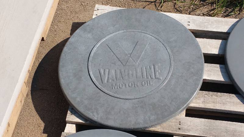 lot 102 image: Valvoline Oil Concrete Paver  Yard Art  Wall Hanging