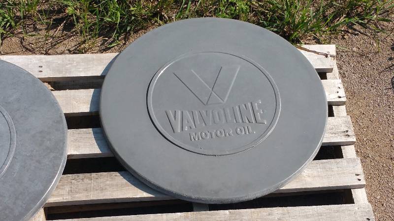 lot 103 image: Valvoline Oil Concrete Paver  Yard Art  Wall Hanging