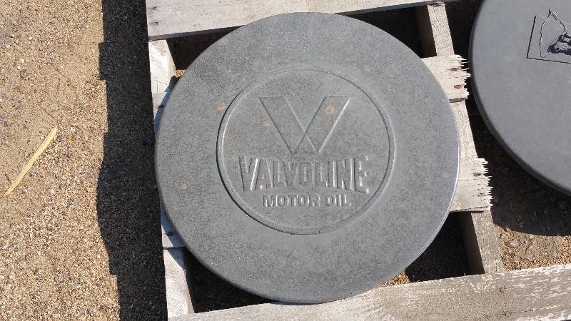 lot 104 image: Valvoline Oil Concrete Paver  Yard Art  Wall Hanging