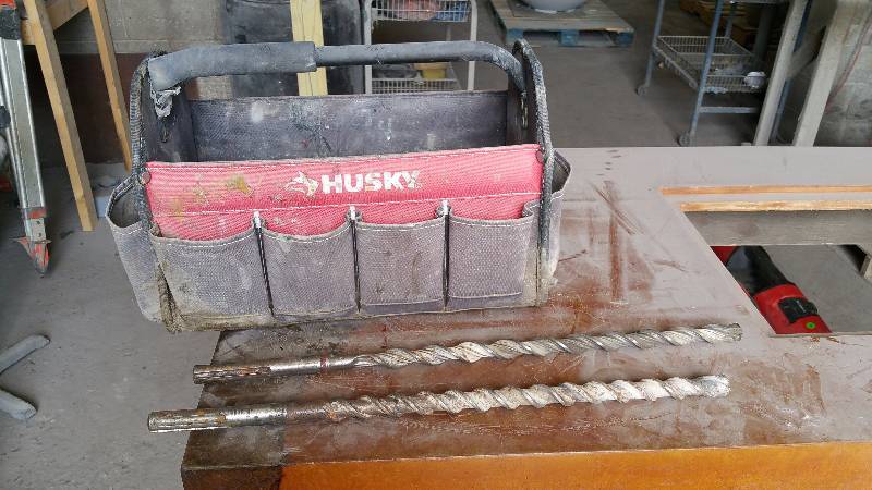 lot 126 image: (2) German 78 Drill Bits  Husky Tool Pouch