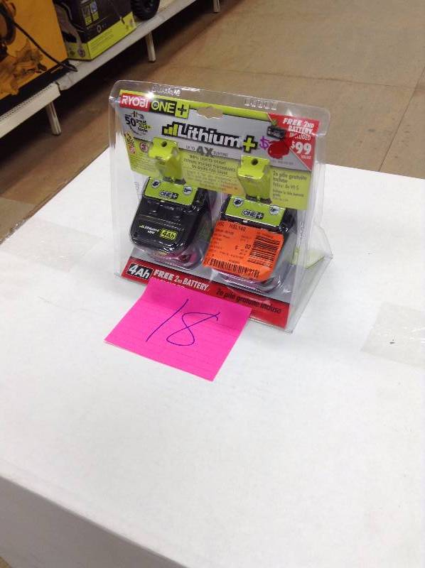 Ryobi 18-Volt ONE High Capacity LITHIUM Battery (2-Pack)  open box never used