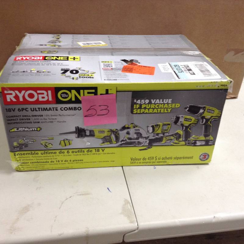 Ryobi 18-Volt ONE Lithium-Ion Ultimate Combo Kit (6-Tool) in like New working conditions