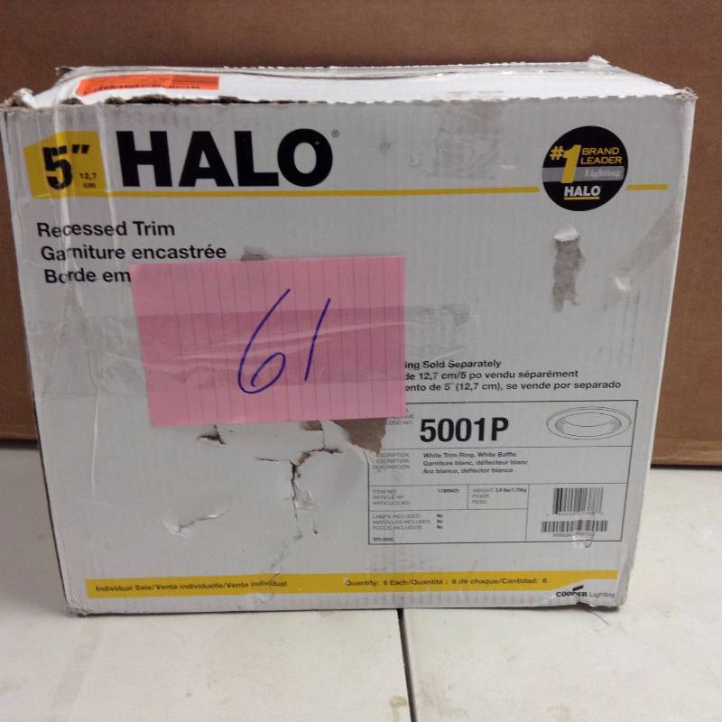 Box of  Halo 5 in. White Recessed Lighting with Baffle Trim