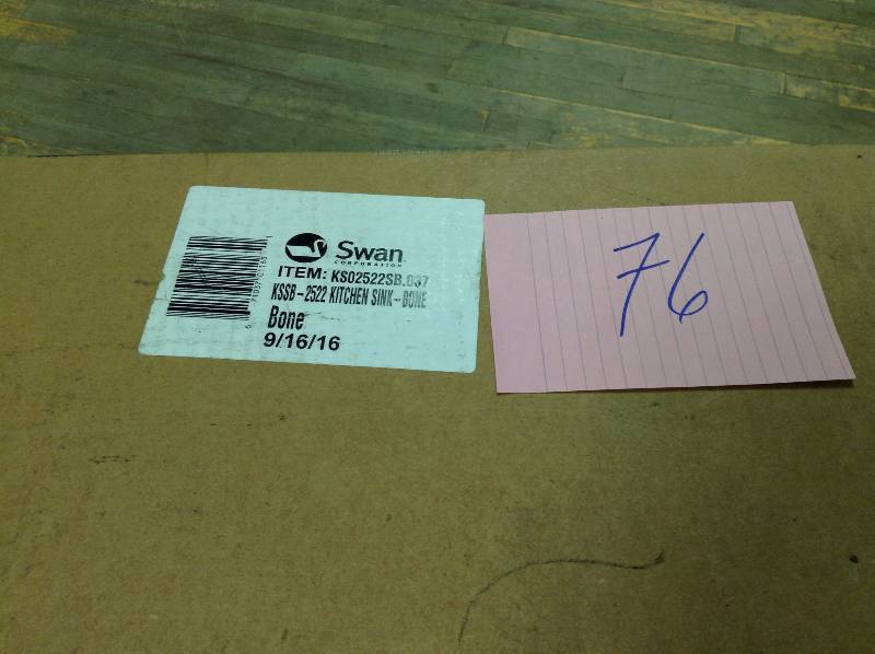 Dual Mount Composite 25x22x9 in. 1-Hole Single Basin Kitchen Sink in Bone open box never used model -KS02522SB.037