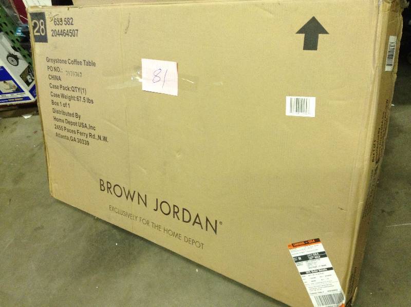 Brown Jordan Tables Greystone Patio Coffee Table Stock Dyt005 open box never used