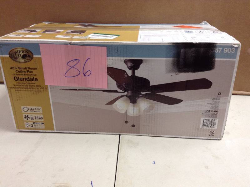 Hampton Bay Glendale 42 in. Oil Rubbed Bronze Ceiling Fan open box never used