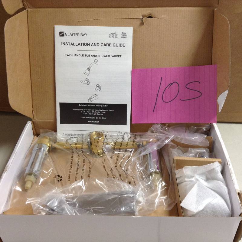 Two Handle Tub & Shower Faucet Glacier Bay Brushed Nickel 692 422  opemn box never used
