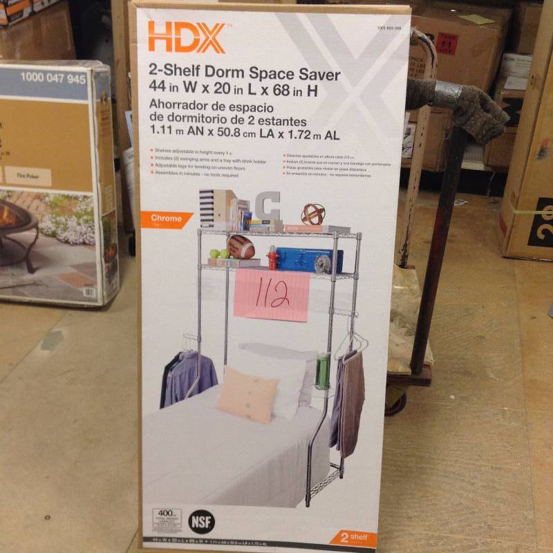 HDX 44 in. W x 68 in. H x 20 in. D Dorm Space Saver in Chrome New