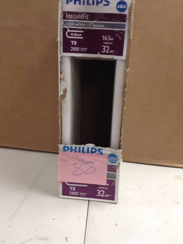 Box of  13.0 Watts LED Lamp, T8-6U, Medium Bi-Pin (G13), 2100 Lumens, 4000K Bulb Color Temp. Model#  5001P  open box never used