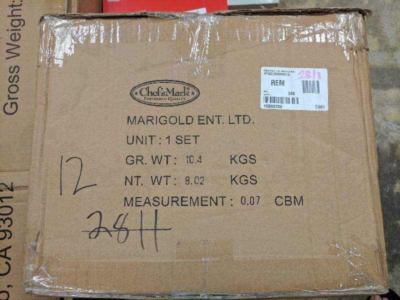 lot 12 image: Chefs Mark 11pc Stainless wCopper Base Cookware