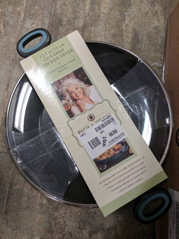 lot 22 image: Paula Deen Riverbend 12.5 Nonstick Aluminum Chicken Fryer - Golf Blue Speckle