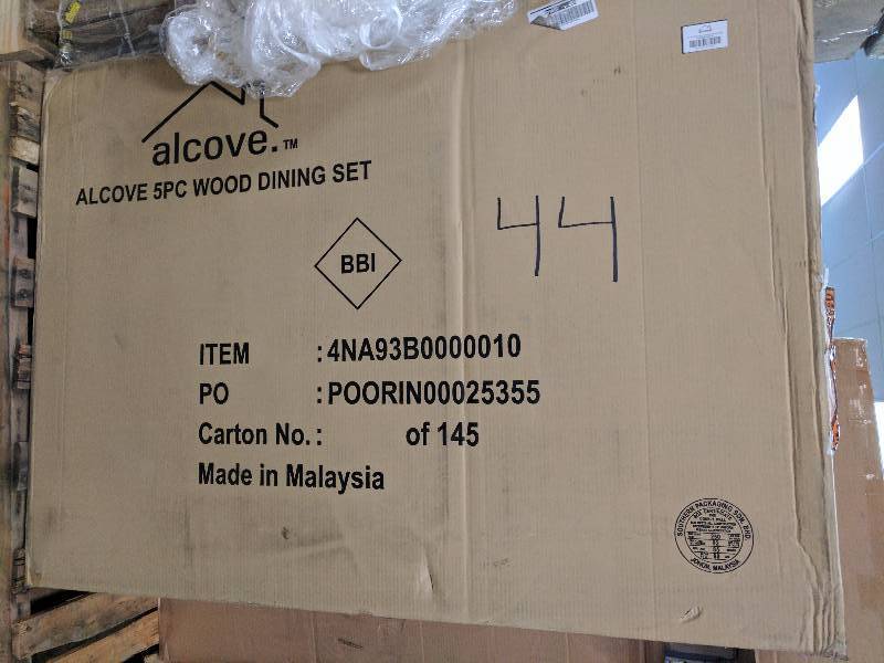 lot 44 image: alcove 5 PC WOOD DINING SET