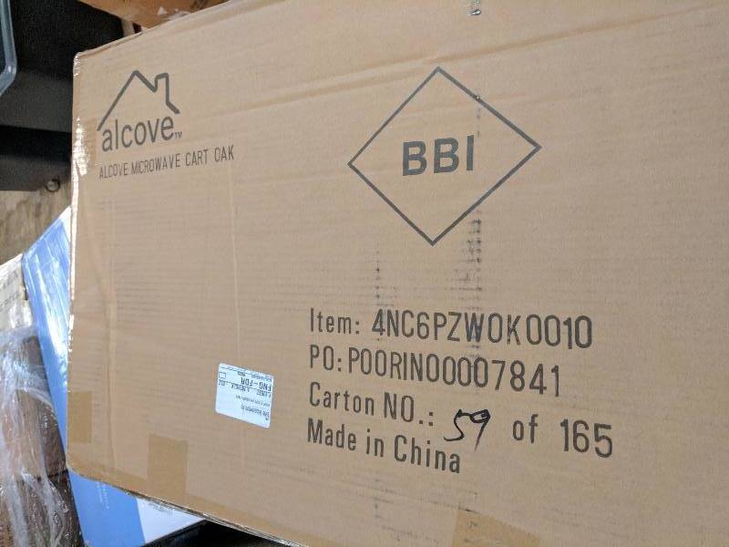 lot 45 image: alcove Microwave Stand - Oak