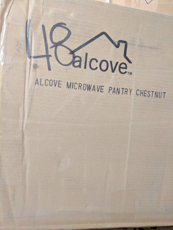 lot 48 image: alcove Microwave Pantry - Chestnut